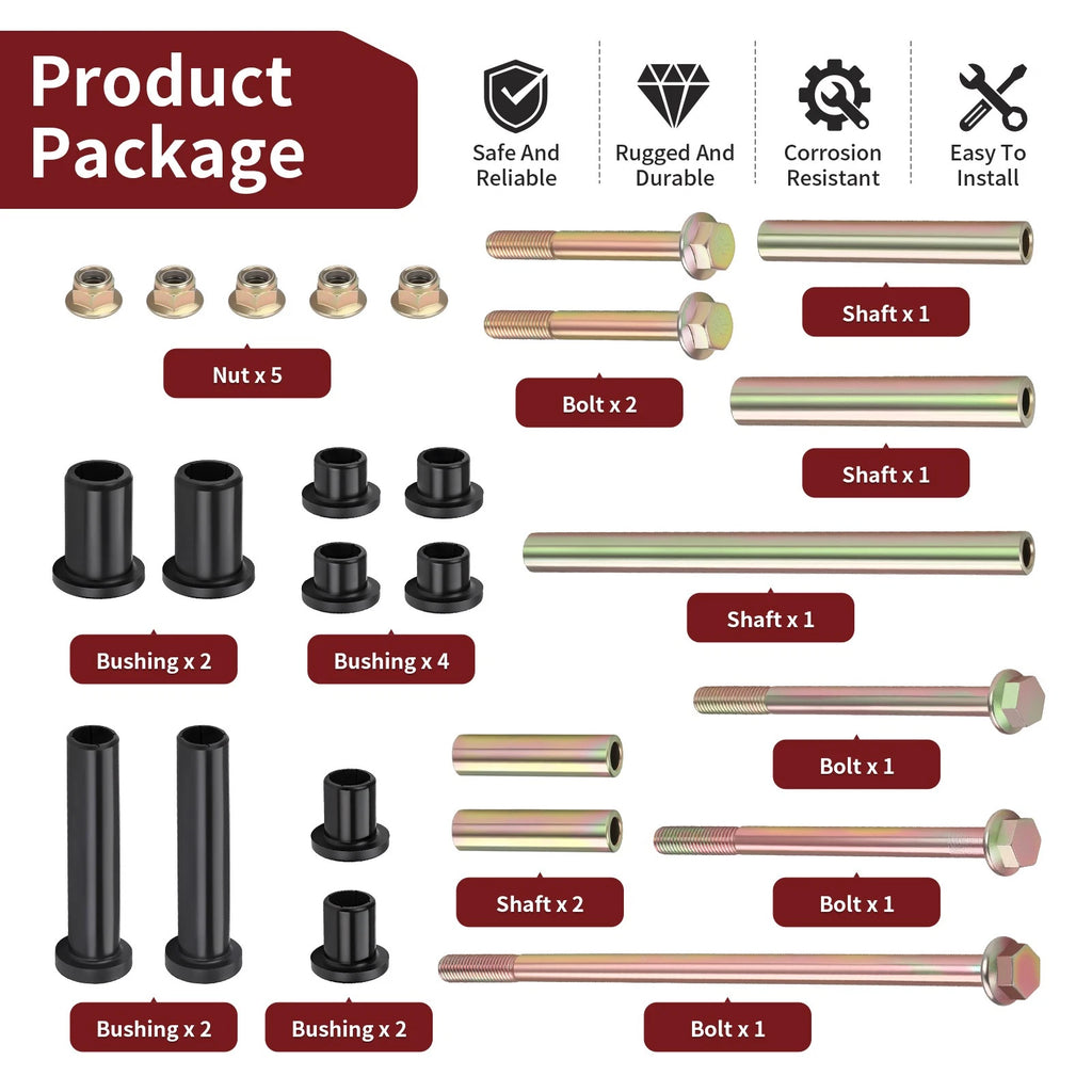 Rear A-Arm Bushing & Shaft & Bolt for Polaris Sportsman 550 (2010–2014)