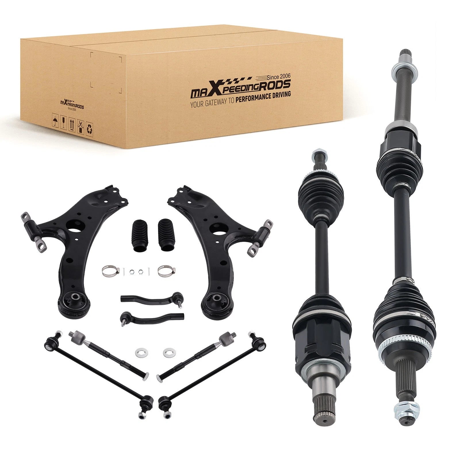 12PC Front CV Axle Shaft Lower Control Arm Kit for Toyota Sienna (2011–2015)