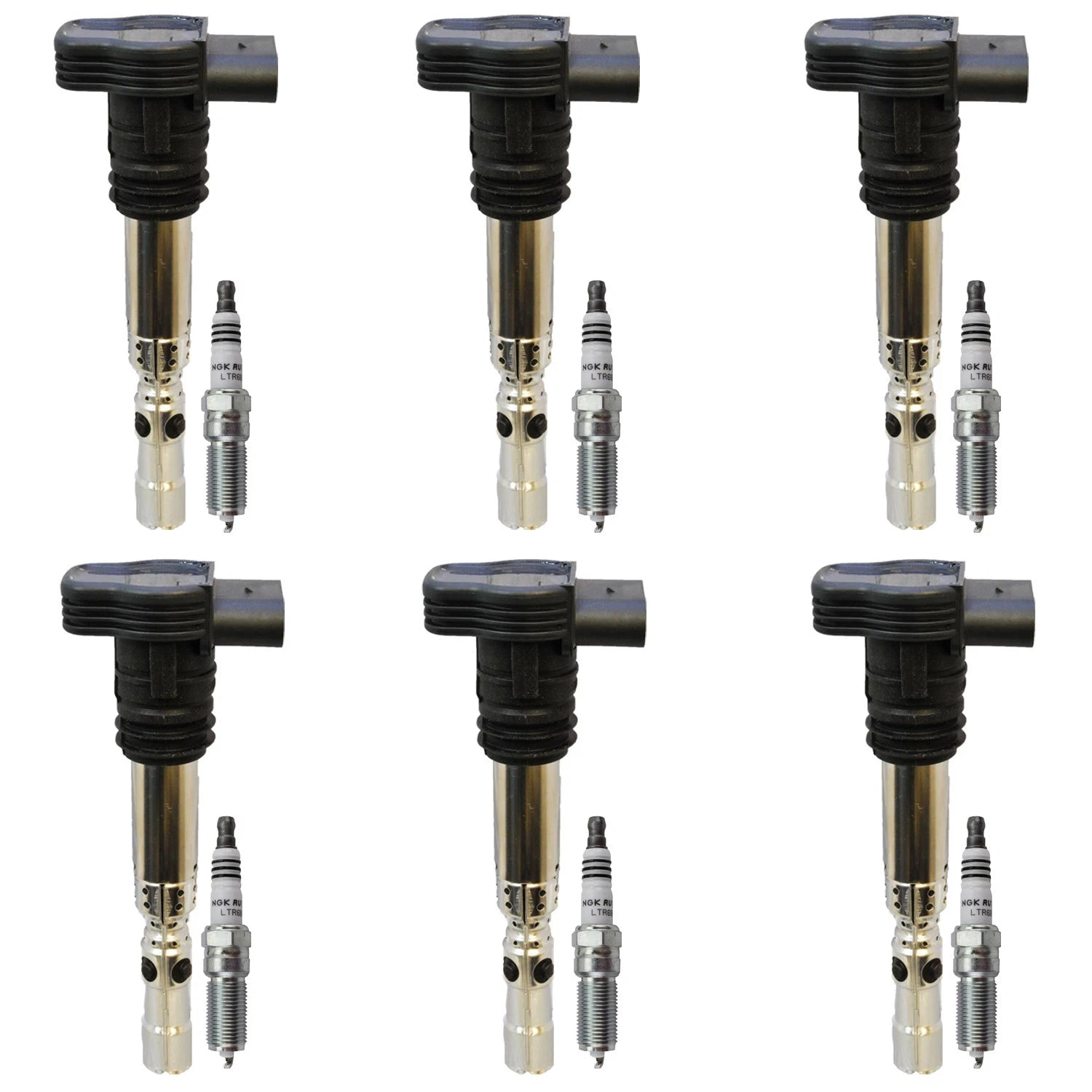 Set of 6 Ignition Coils & NGK Spark Plugs for Ford Flex Taurus (2009–2019)