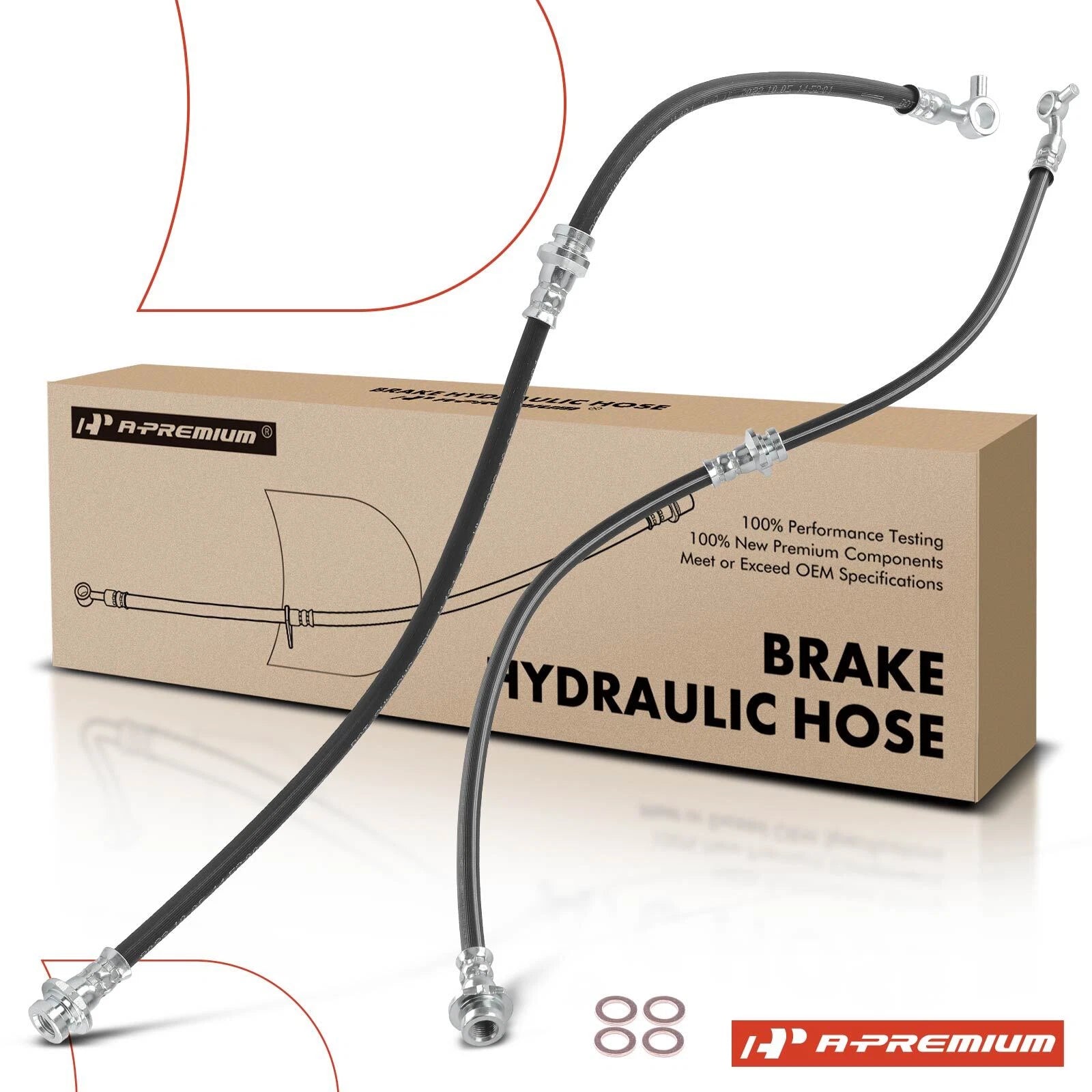 2X Front Brake Hydraulic Hose for Nissan Rogue (2015–2019) Rogue Sport