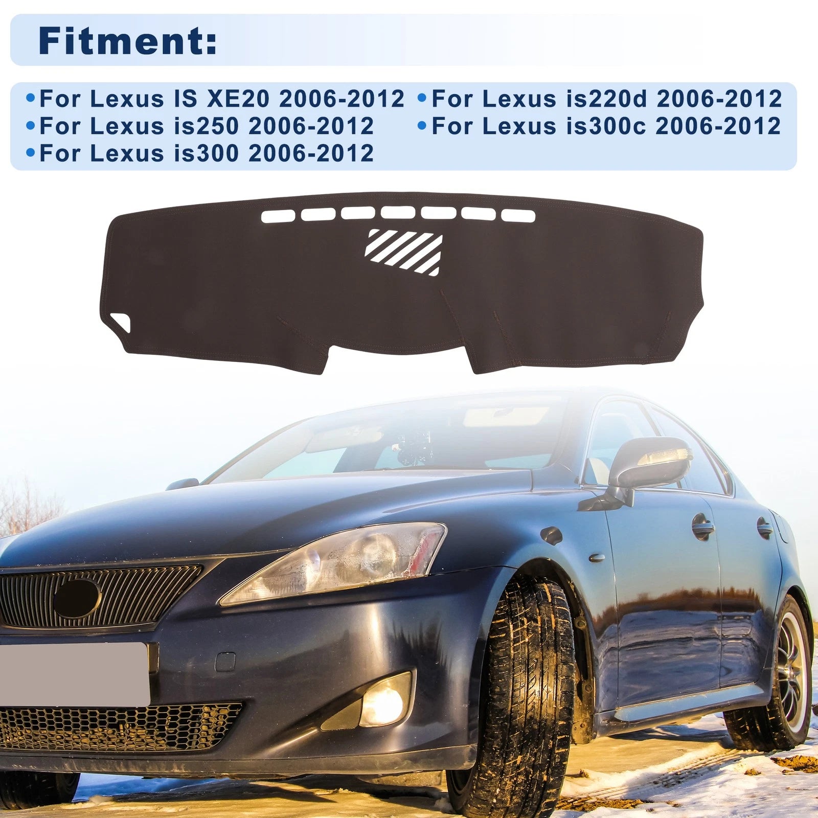 Dash Cover for Lexus IS XE20 (2006–2012) Faux Leather Brown