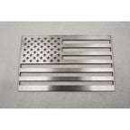 1pc Brushed Stainless Steel Driver Side Flag Emblem - ACC3742