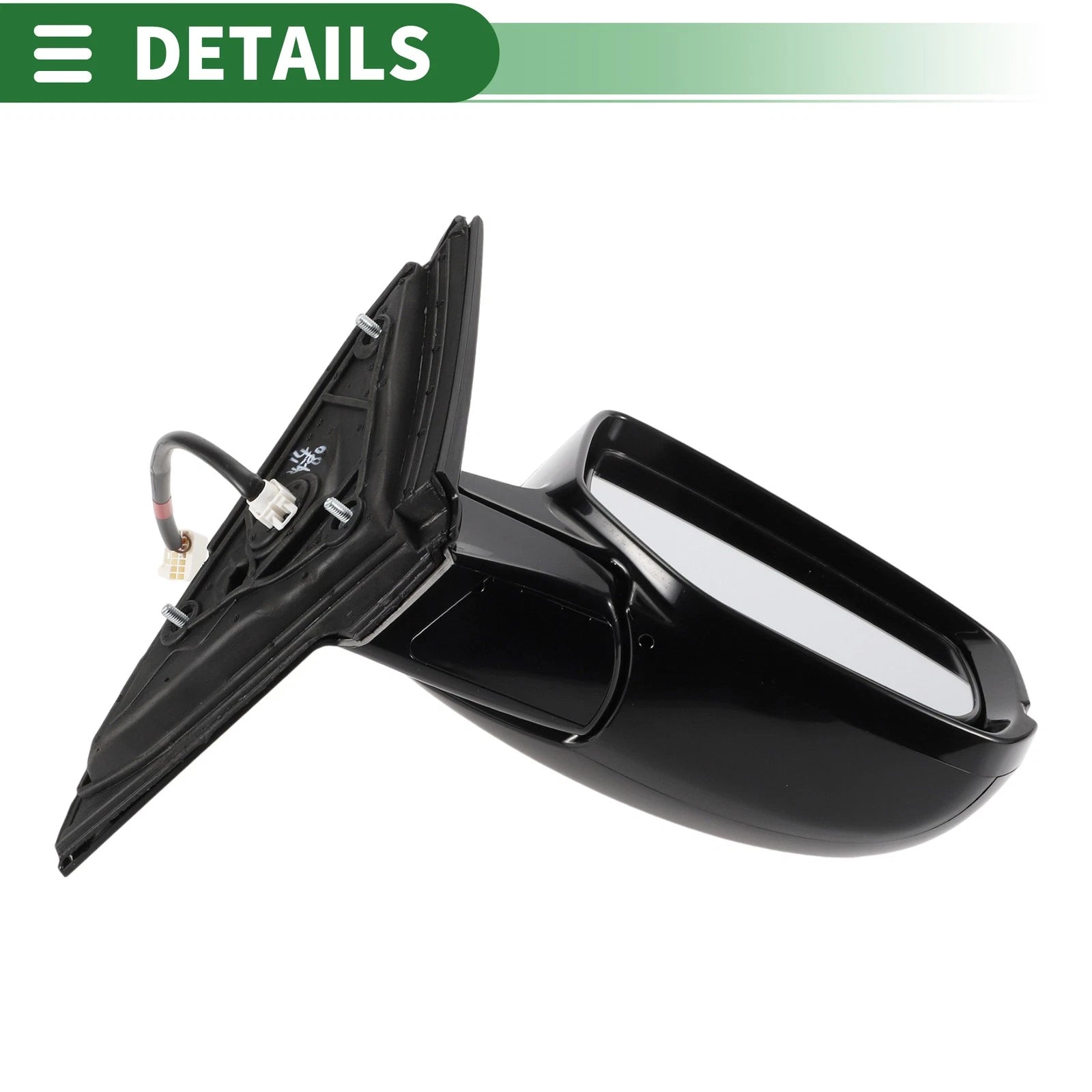 Right Side Door Mirror for Honda Accord (2013–2017) Manual Folding Gloss Black