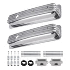 2X Fabricated Aluminum Valve Covers for SBC Small Block Chevy