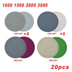 20pcs Hook & Loop Wet/Dry Sanding Discs for (1000-3000 Grit)