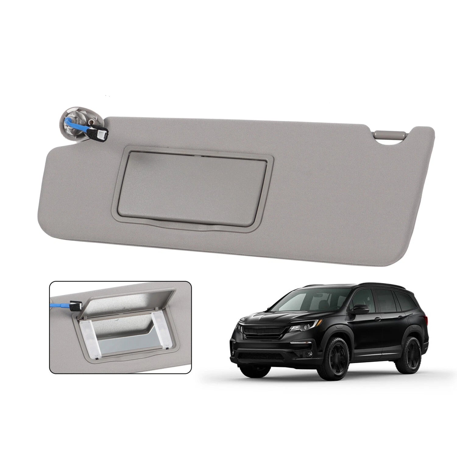Sun Visor Assembly w/ Mirror Left Driver Side for Honda Pilot (2017–2021)