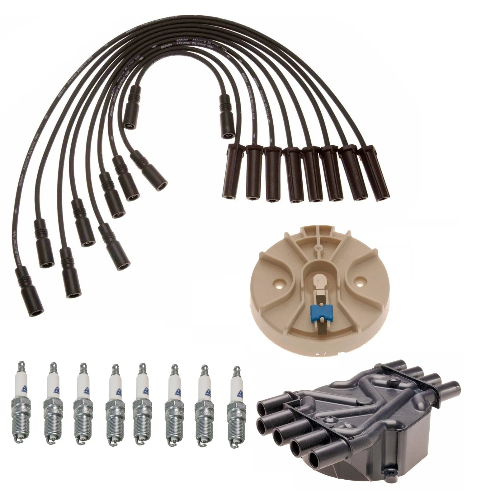 ACDelco Ignition Kit for Chevy GMC 7.4 V8 (Distributor, Rotor, Cap, Wires, Plugs)