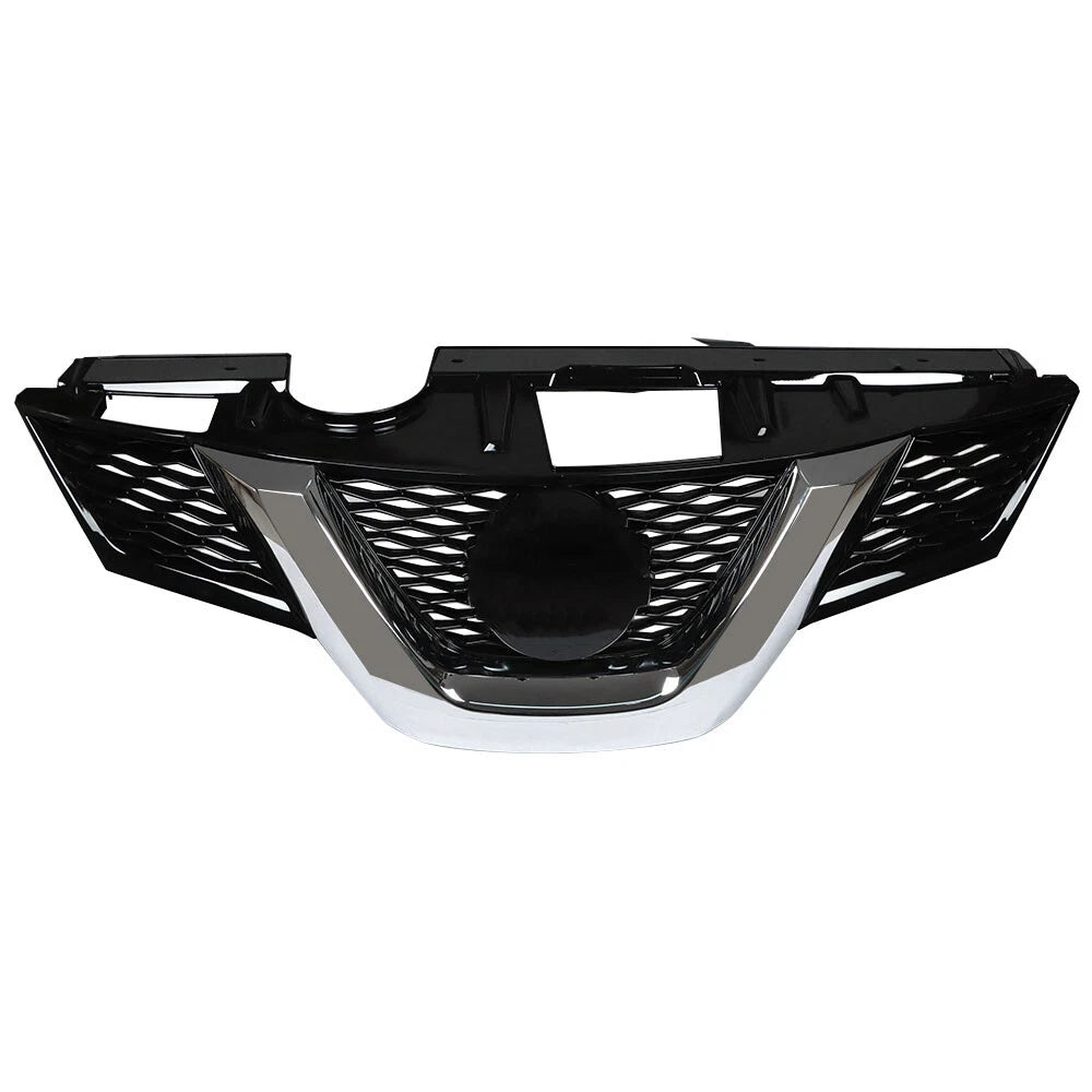 Front Upper Grille Replacement Set for Nissan Rogue (2014-2015) Black Chrome