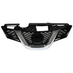 Front Upper Grille Replacement Set for Nissan Rogue (2014-2015) Black Chrome