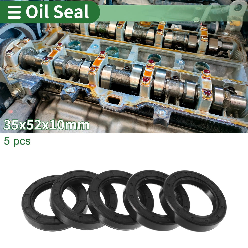 Set of 5 Oil Seal Rotary Shaft Seal NBR Rubber 35x52x10mm