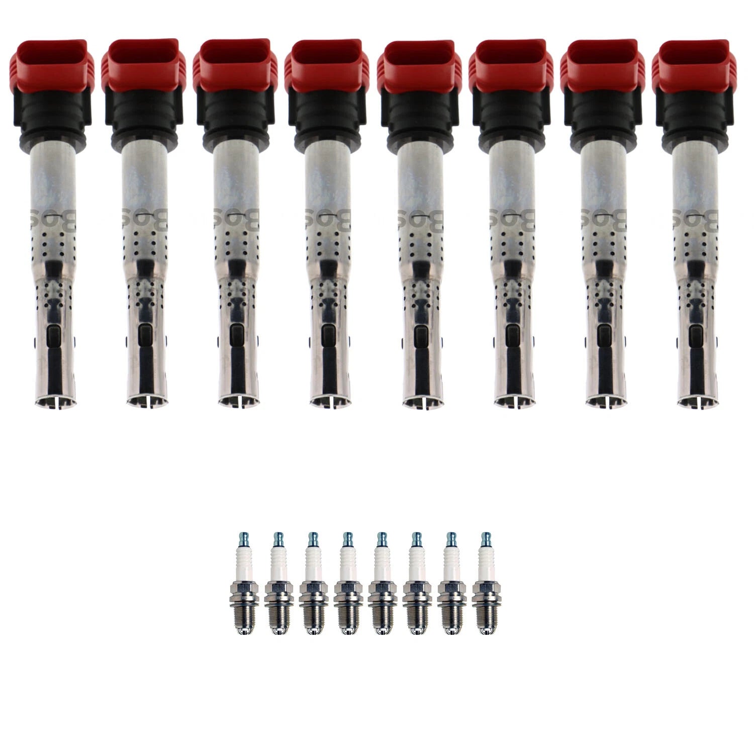 Set of 8 Ignition Coils & U-Groove Spark Plugs for Audi R8 S4 S5 S8 V8