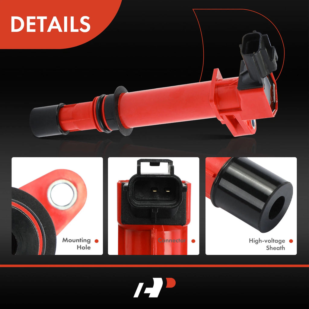 8x Red Ignition Coil for Jeep Grand Cherokee (1999–2007) Dodge Ram 1500 (1999–2007)