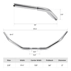 3.5" Rise Handlebar for Harley Sportster XL 883 1200 Dyna Softail Touring