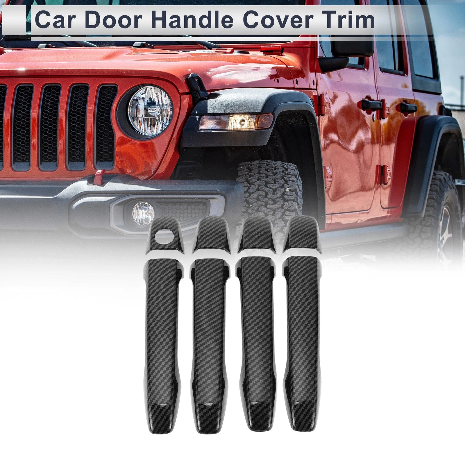 Door Handle Cover Trim for Toyota Prius (2010–2015) Carbon Fiber Black