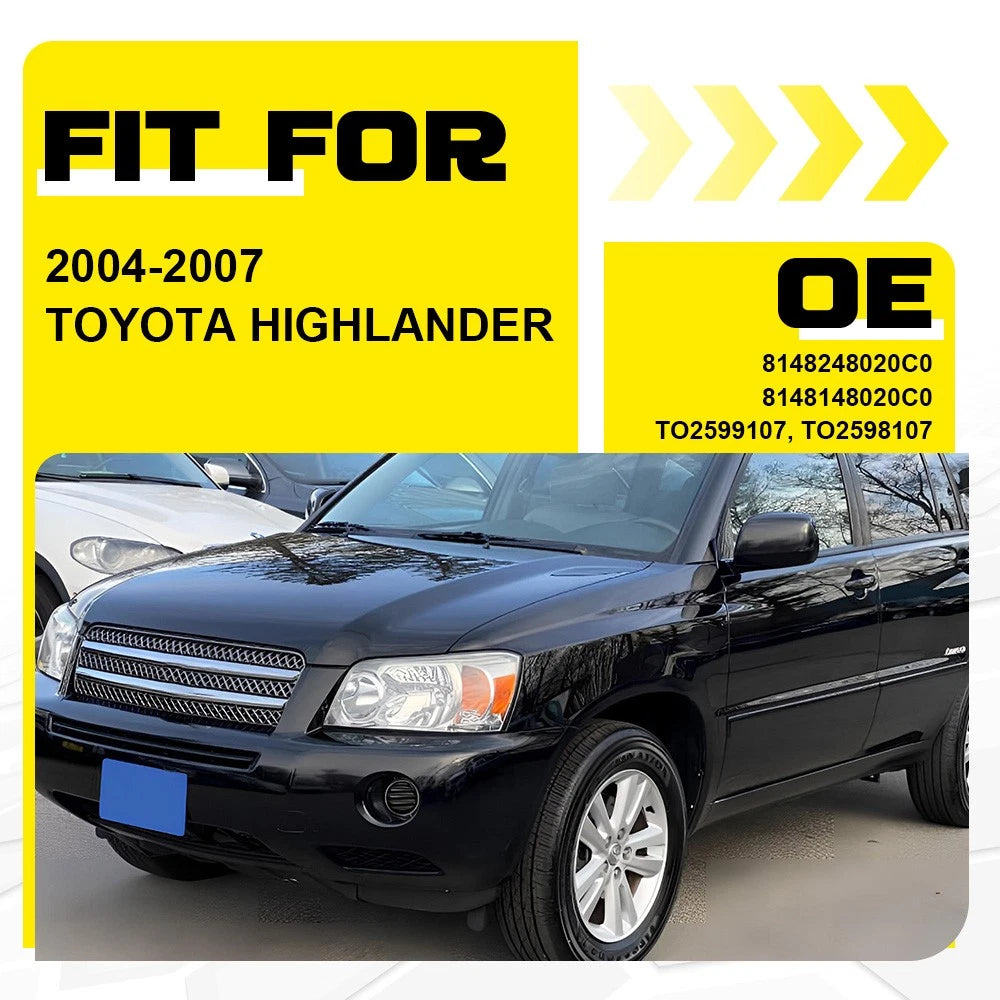 Fog Light Set Cover for Toyota Highlander (2004-2007) Primed Front