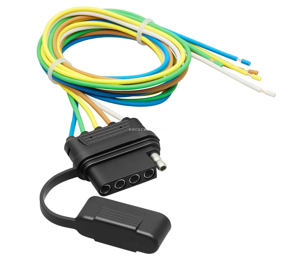 5-Pin Flat Trailer Wire Harness Tail Brake Light Socket Plug Connector for