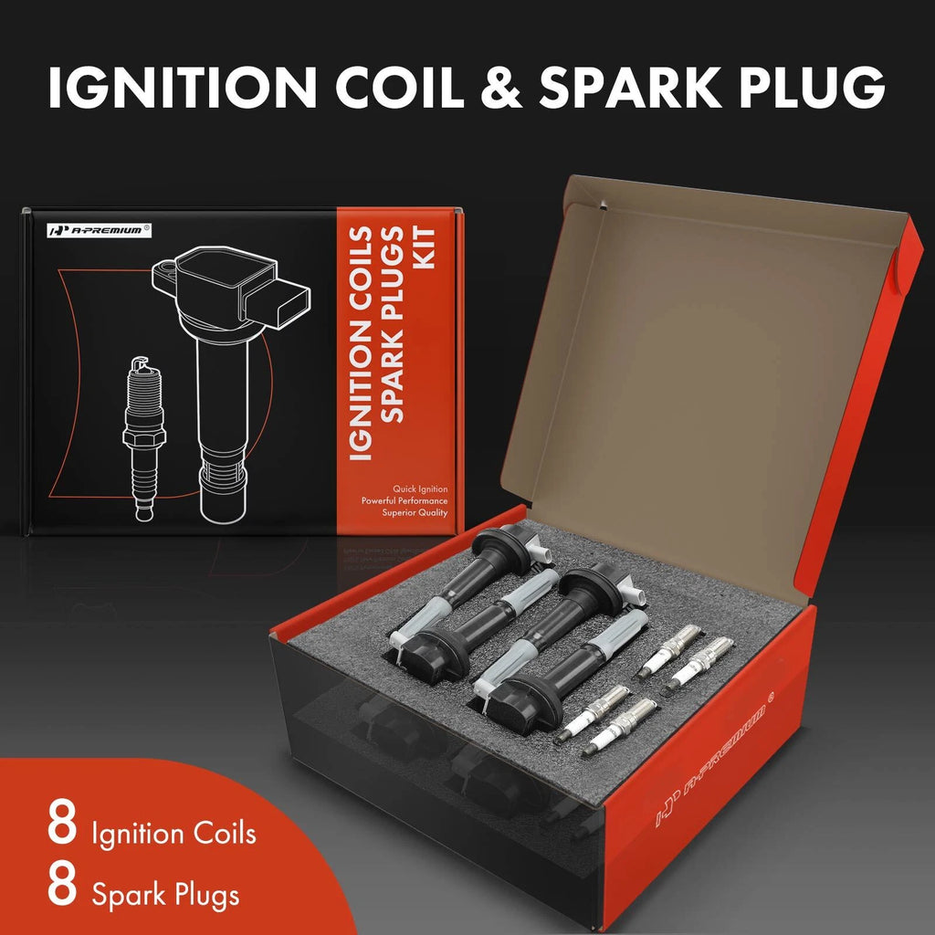 Set of 8 Ignition Coils & Iridium Spark Plugs for Ford Mustang (2015–2018)