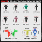 Nylon Retainer Clips + Fastener Removal Tools for 6-10mm Holes