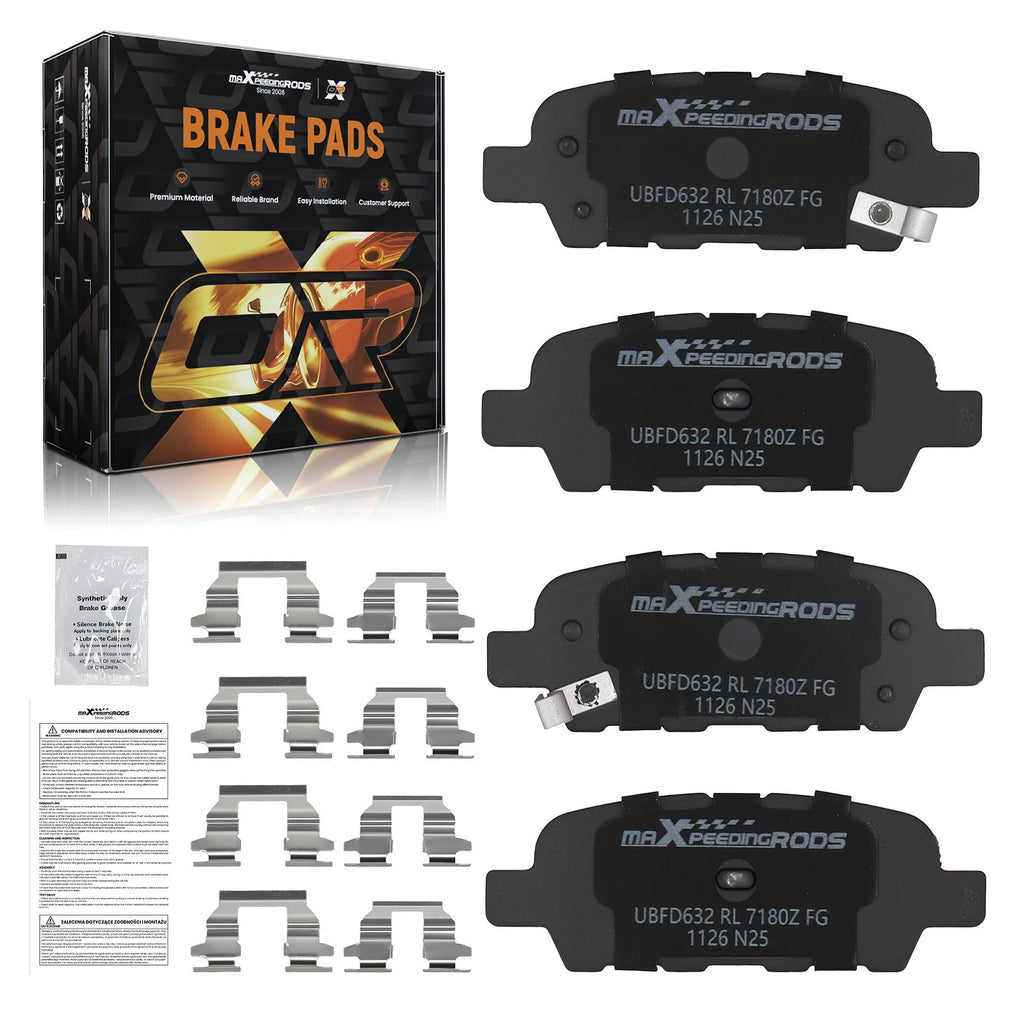 Rear Brake Pads Set for Nissan Juke Maxima Murano Pathfinder Rogue (2011–2023)