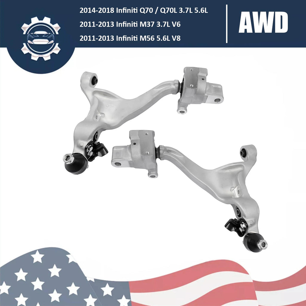 2X Lower Control Arms for Infiniti Q70 Q70L M37 M56 (2014–2020)