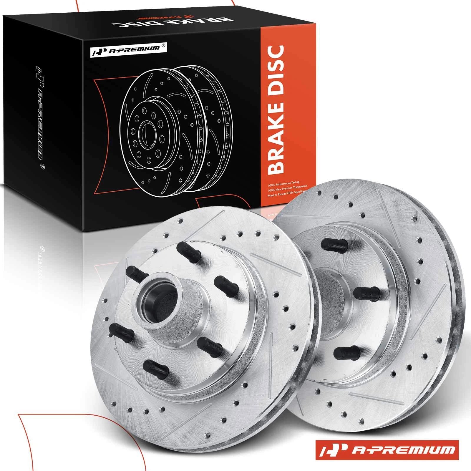 Front Side Drilled Brake Rotors for Chevy Express 2500 GMC Savana 2500 (2003â2023)