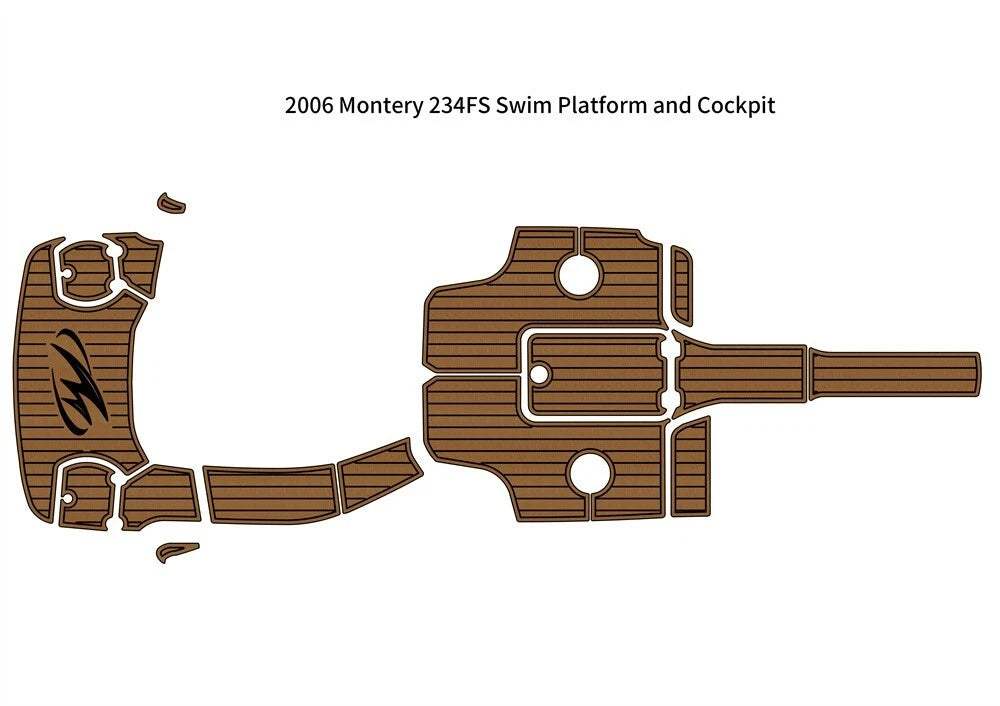 EVA Foam Teak Deck Flooring Cockpit Pads for Monterey 234FS (2006)