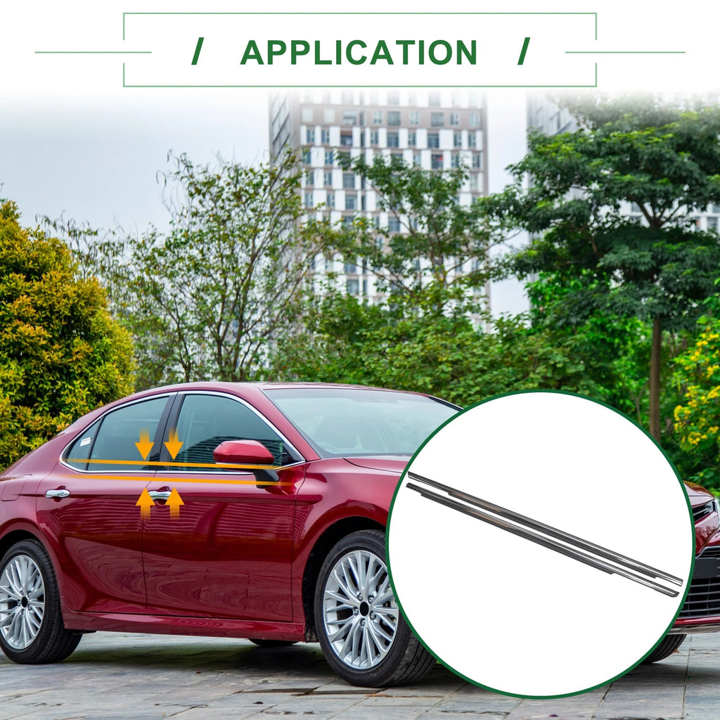 2X Front Left & Right Weatherstrip Window Seal for Toyota Camry (2002–2006)