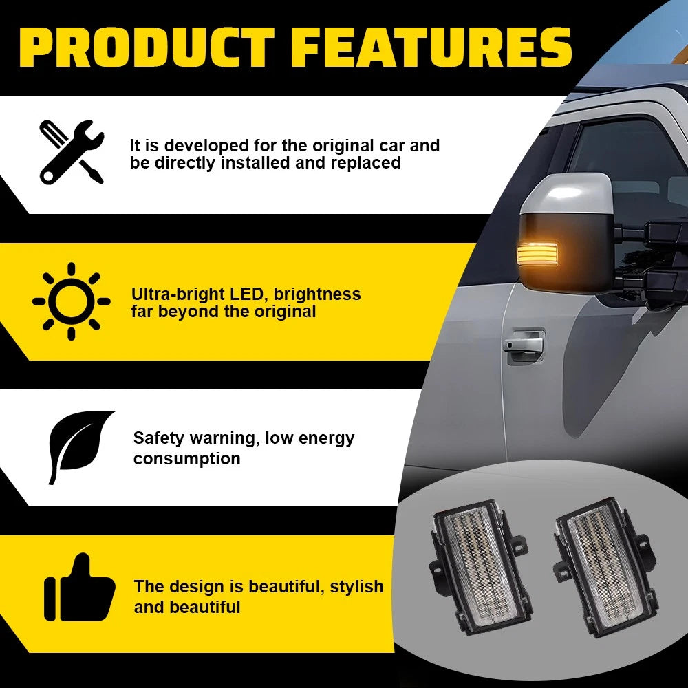 LED Side Mirror Light Switchback for Ford Super Duty F250 F350 F450 F550 (2017–2023)