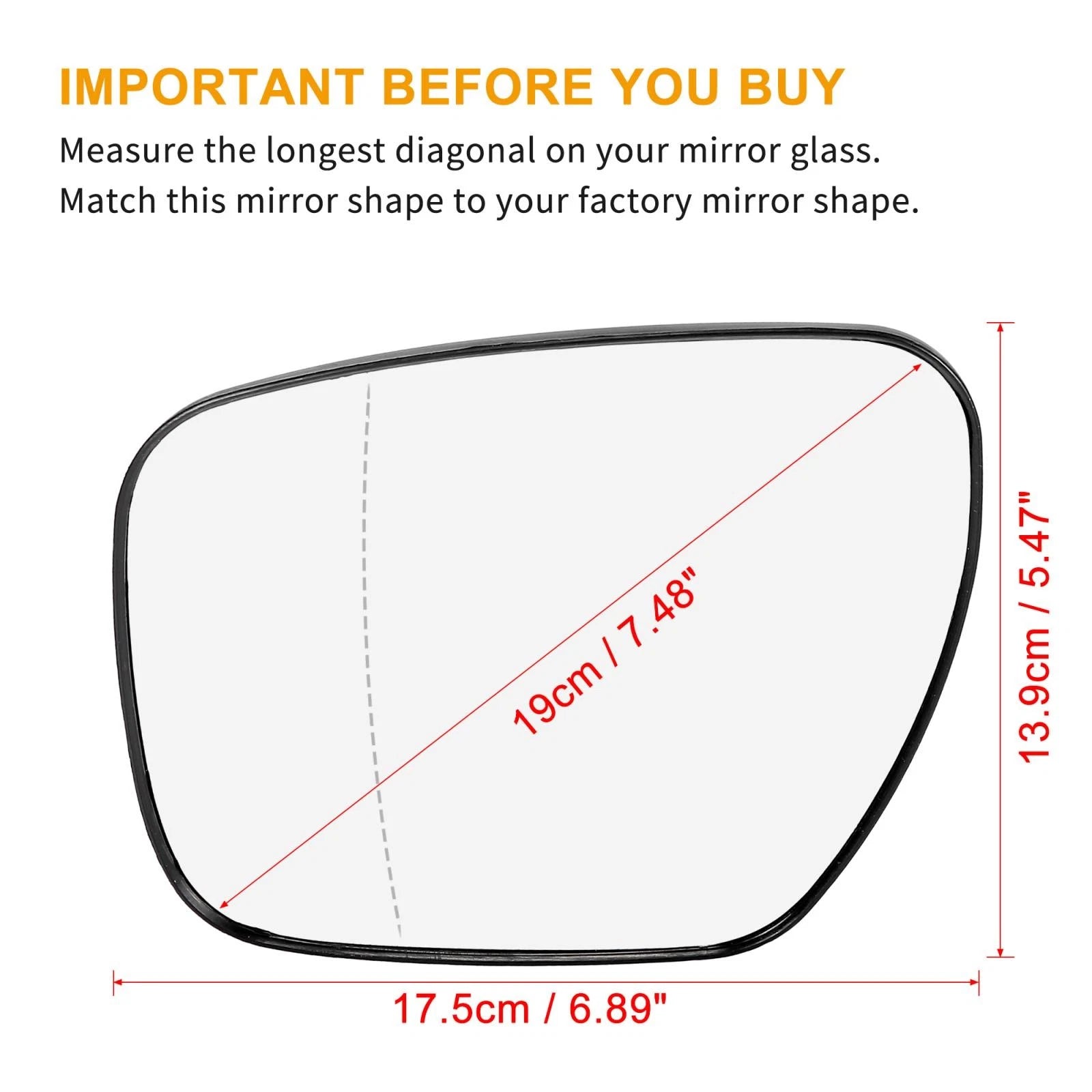 Heated Mirror Glass Replacement Left Side LH for Mazda 5 CX-7 CX-9 (2006–2015)