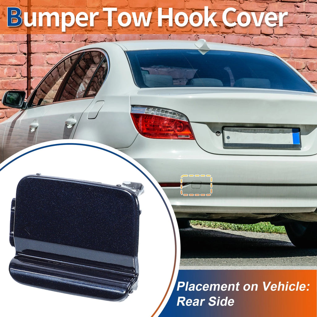 Rear Car Bumper Tow Hook Cover for BMW 528i 535i 550i (2011–2016) No. 51127178183 Dark Blue