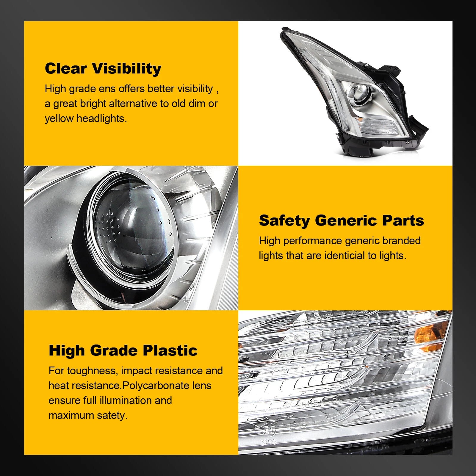 Right Side Headlight Assembly for Cadillac XTS (2013–2017)