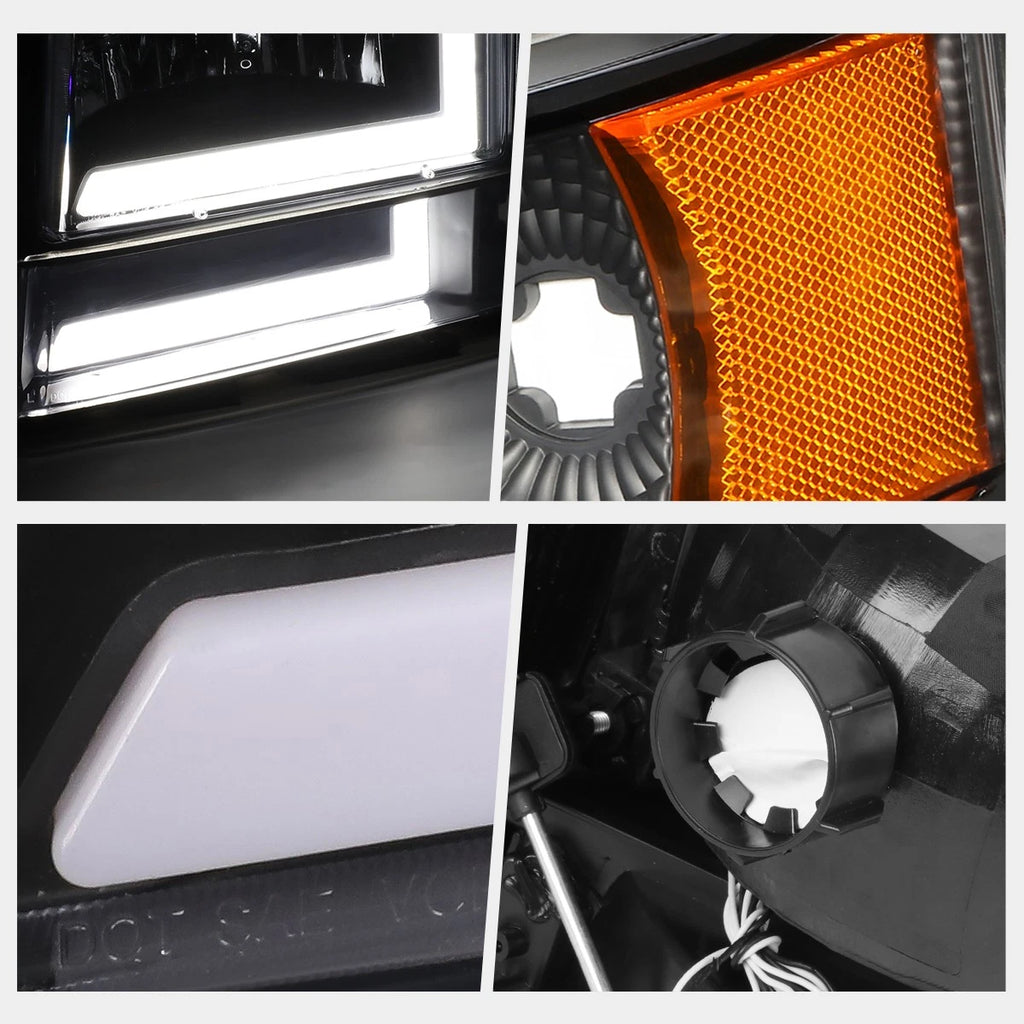 6Pcs Dual L-Shape LED DRL Bumper Headlight for Ford F150-F350 (1992–1996)