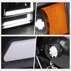 6Pcs Dual L-Shape LED DRL Bumper Headlight for Ford F150-F350 (1992–1996)