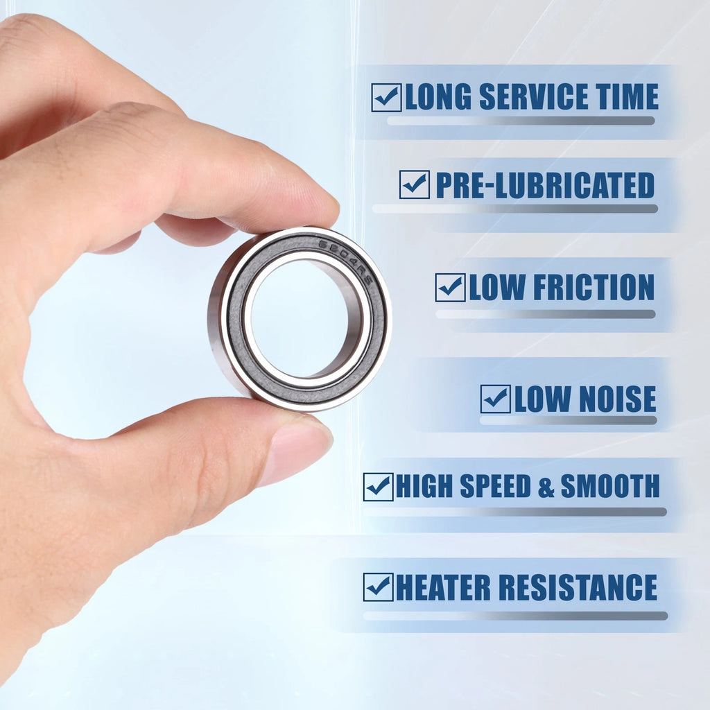 2 Pcs 6804-2RS Deep Groove Ball Bearings for Auto (20x32x7mm)