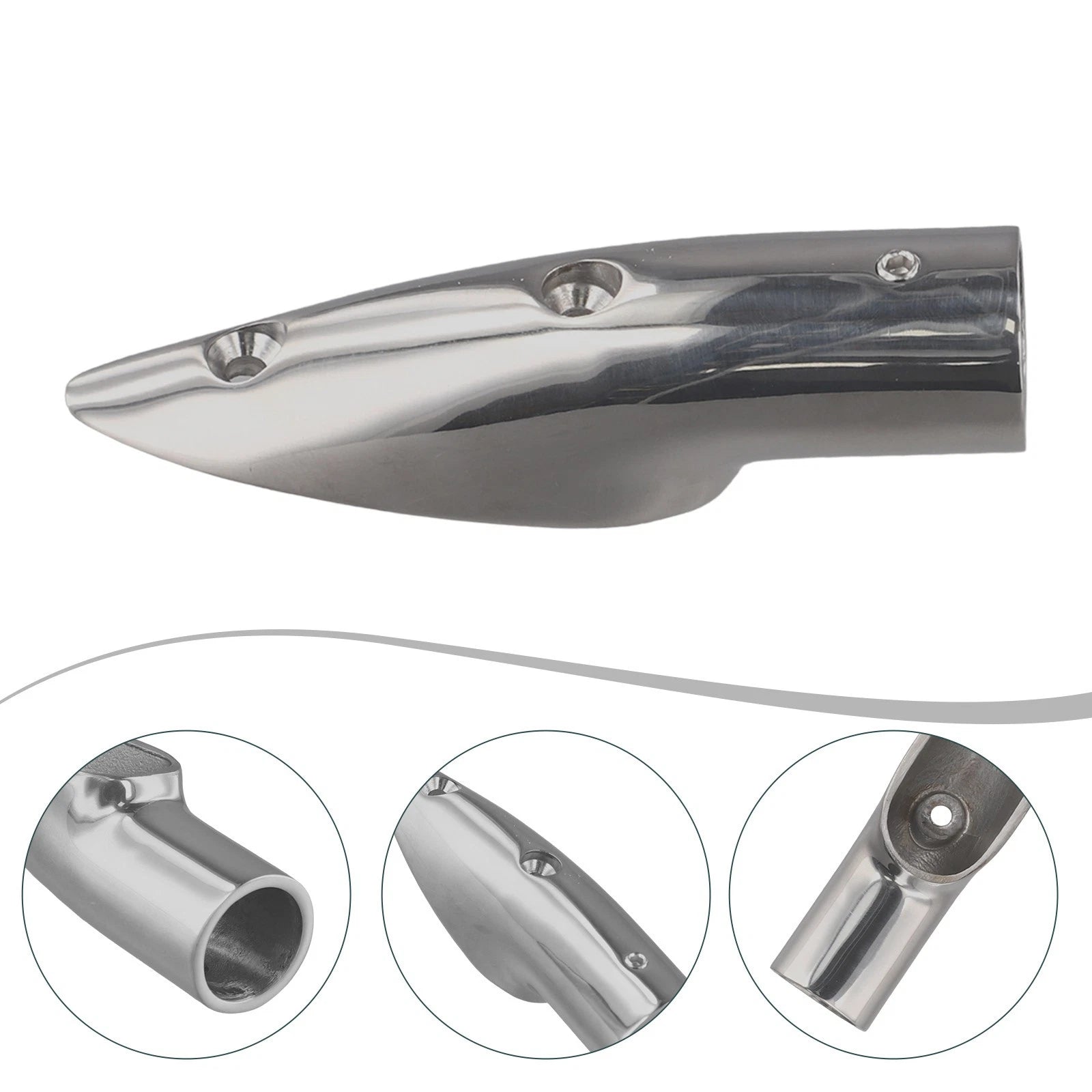 1 Piece Mirror Polished 316 Stainless Steel Handrail Rail End