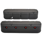 2Pcs Valve Cover for Chevy LS (Finned, Aluminum, Black)