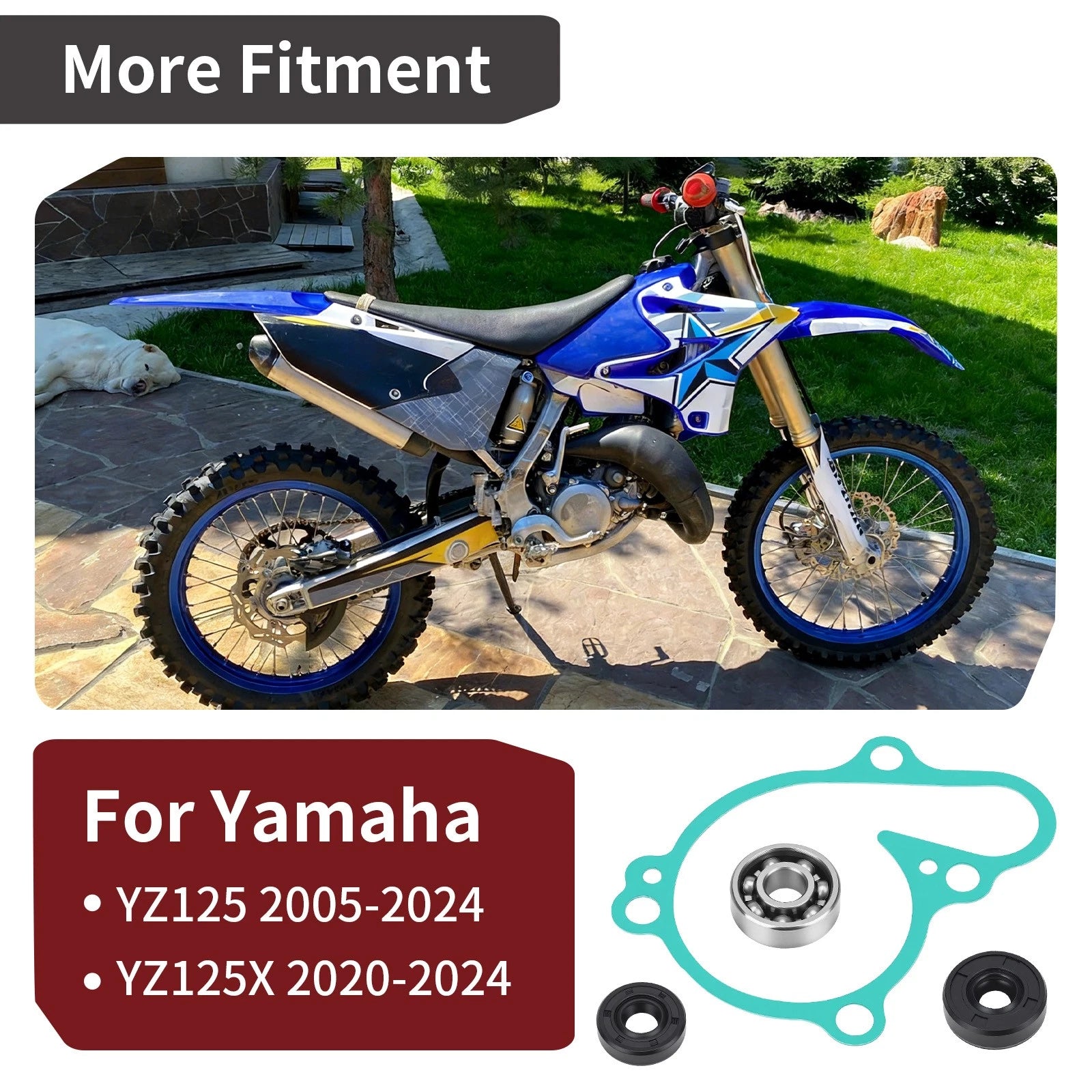 Water Pump Seal Bearing Repair Kit for Yamaha YZ125 (2005–2024)