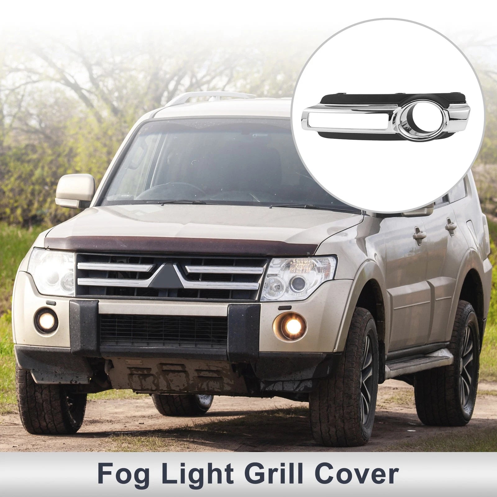 1 Pc Fog Light Grill for Mitsubishi Montero (2015–2016) No. 6400G121