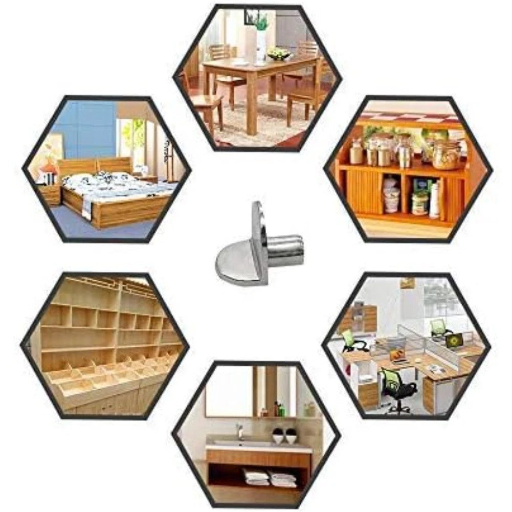Set of 4 Plastic Alloy Shelf Supports for Cabinets Bookcases 5mm