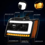 LED Sequential Signal Projector Headlight for Tahoe/Suburban (2007–2014)