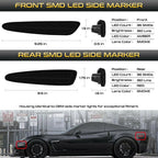 Set of 2 White & Red Side Marker Lights for Chevy Corvette C6 (2005–2013)