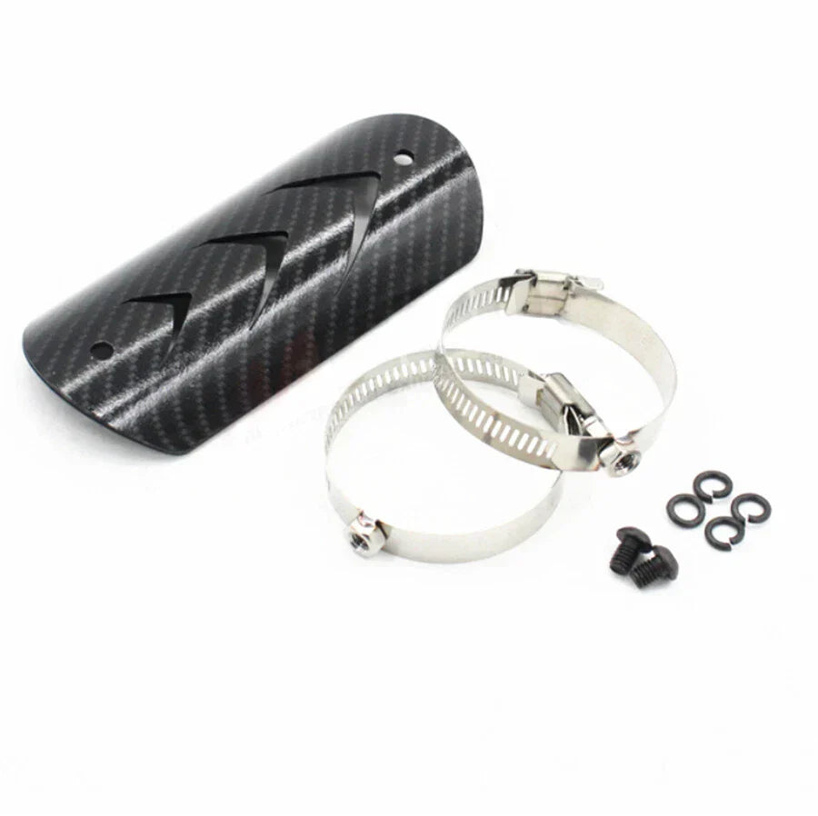 Motorcycle Exhaust Pipe Protector Heat Shield Cover Carbon Fiber