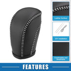 Gear Shift Lever Cover for Volkswagen Atlas (2018–2022) Black Gray Stitches