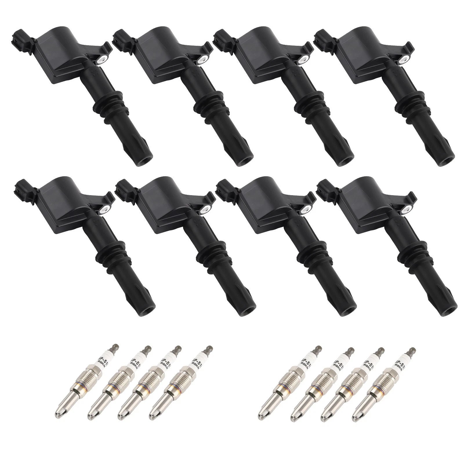 Set of 8 Ignition Coils & Spark Plugs for Ford F-150 F-250 F-350 (1997–2008)