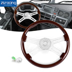 18" Aluminum Classic Wood Steering Wheel for Truck