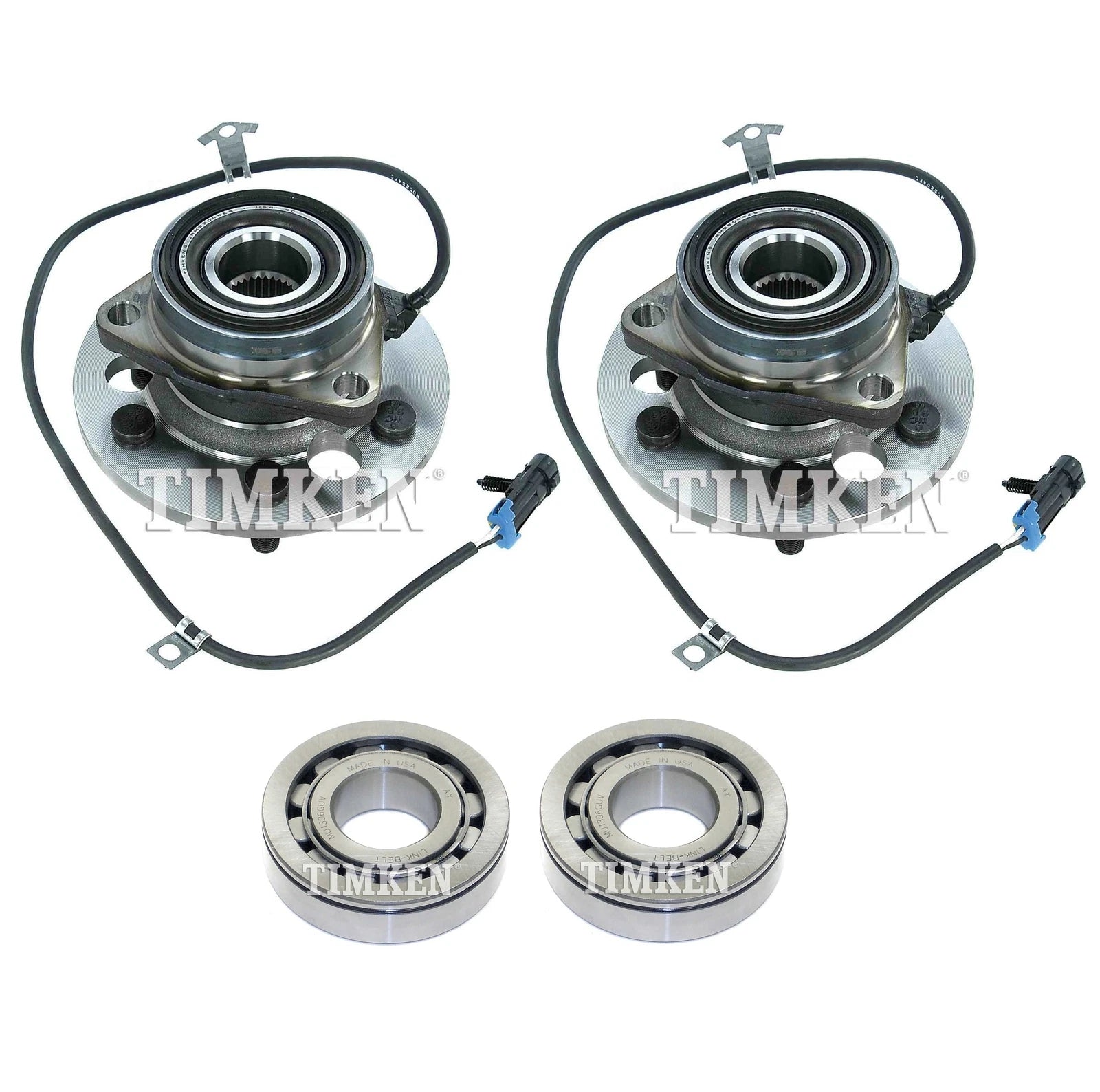 Front and Rear Wheel Bearings & Hubs Kit for Chevrolet GMC K1500 4WD (1990–2000)