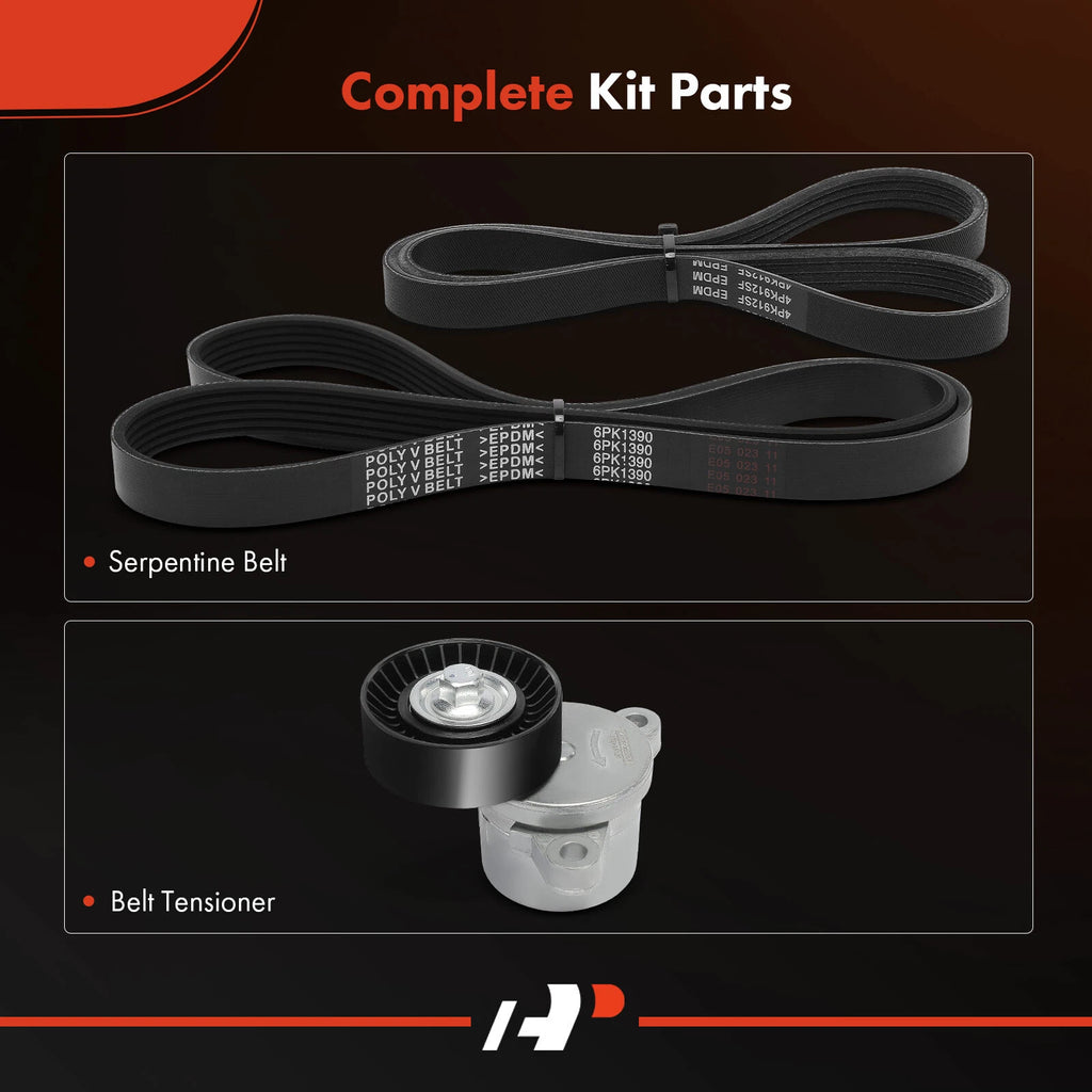 3X Serpentine Belt Drive Component Kit for Ford F-150 (2011–2017)