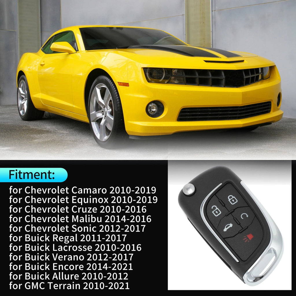 5X Key Fob Shell Case for Chevrolet Camaro Equinox (2010–2019)