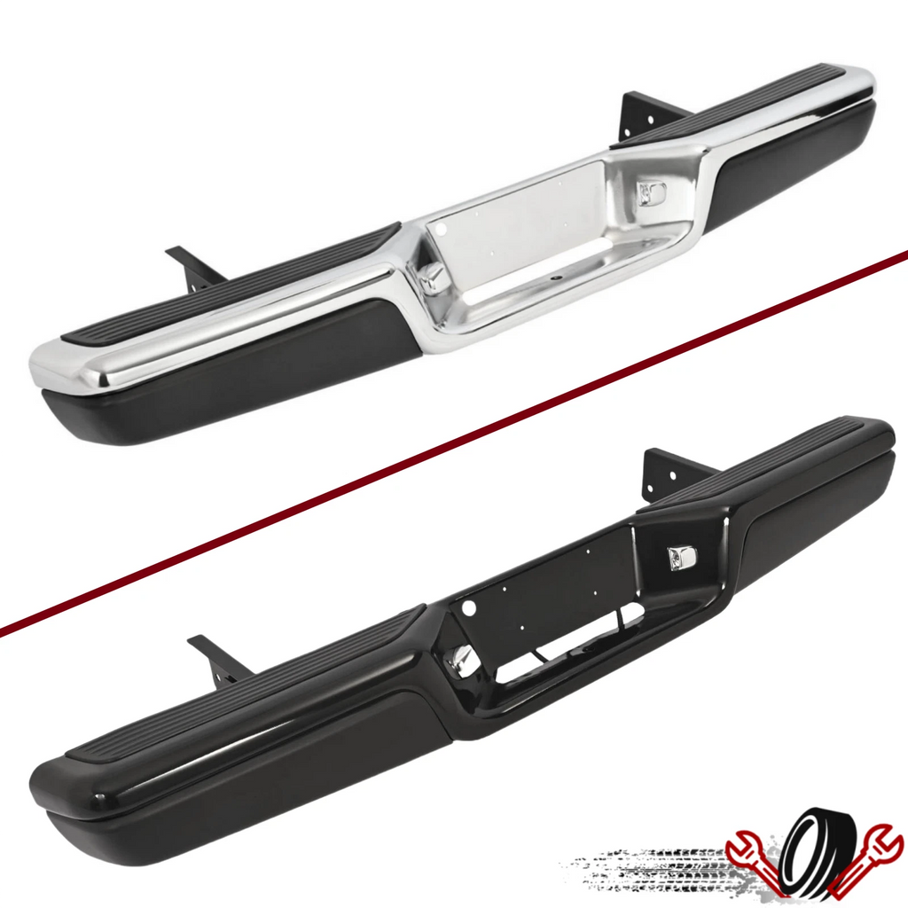 Rear Step Bumper Assembly for Dodge Dakota (1997–2004) Black/Chrome