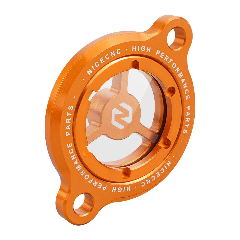 CNC Clear Engine Oil Filter Cover Cap Plug for KTM RC 125/200/390 (2017–2023)
